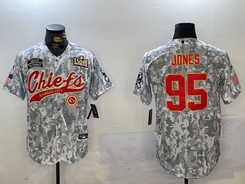 Men Kansas City Chiefs 95 Jones Nike Arctic Camo 2024 Salute to Service Limited NFL Jersey style 6